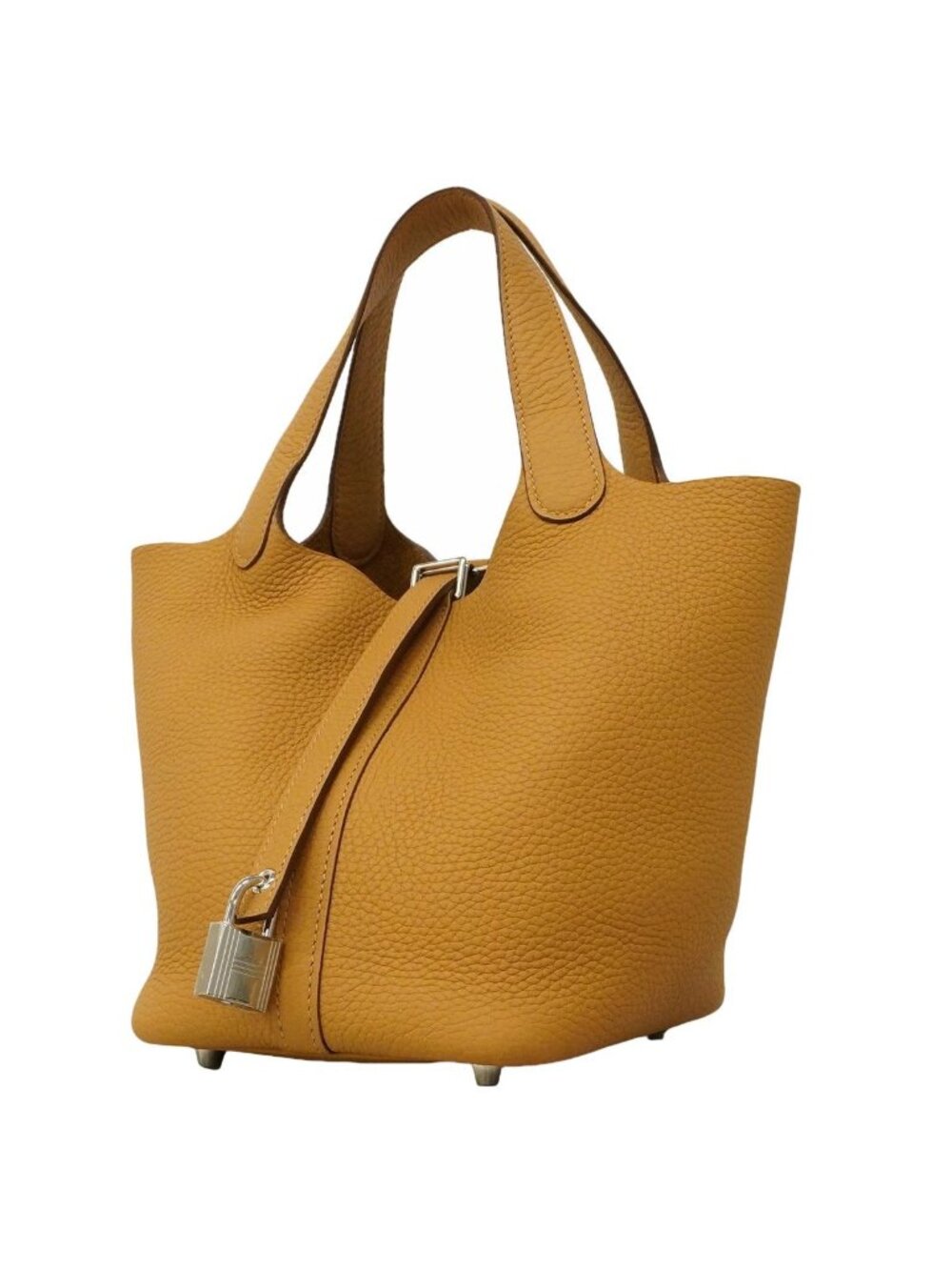 Hermes Picotin Lock PM Taurillon Clemence Biscuit Silver Handbag